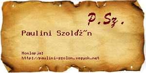Paulini Szolón névjegykártya